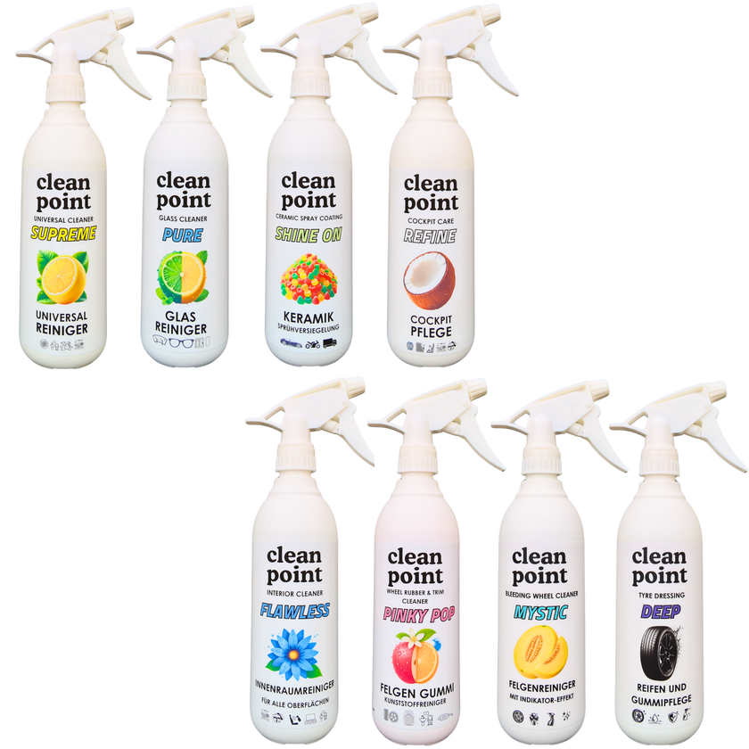 Clean Point Autopflege Komplett-Set – 8 × 500 ml