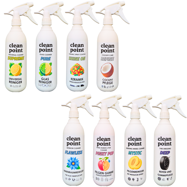 Clean Point Autopflege Komplett-Set – 8 × 500 ml