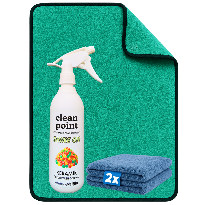Clean Point Shine On Set mit Trockentuch und 2 Poliertüchern
