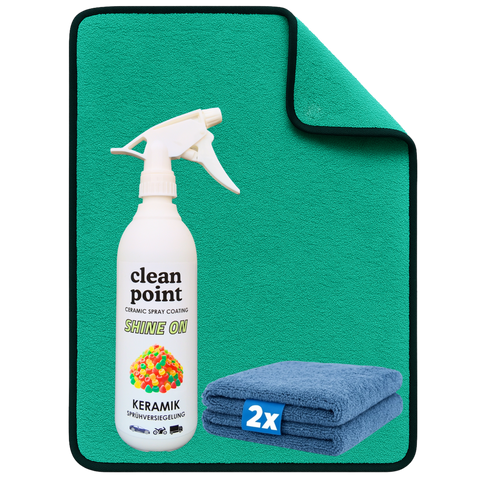 Clean Point Shine On Set mit Trockentuch und 2 Poliertüchern
