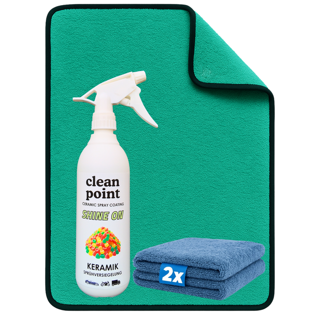 Clean Point Shine On Set mit Trockentuch und 2 Poliertüchern